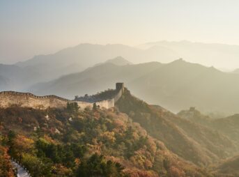 great wall of china, nature, mountain