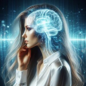 ai generated, woman, brain